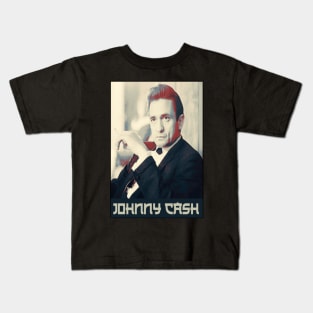 Black styles Johnny Cash Kids T-Shirt
